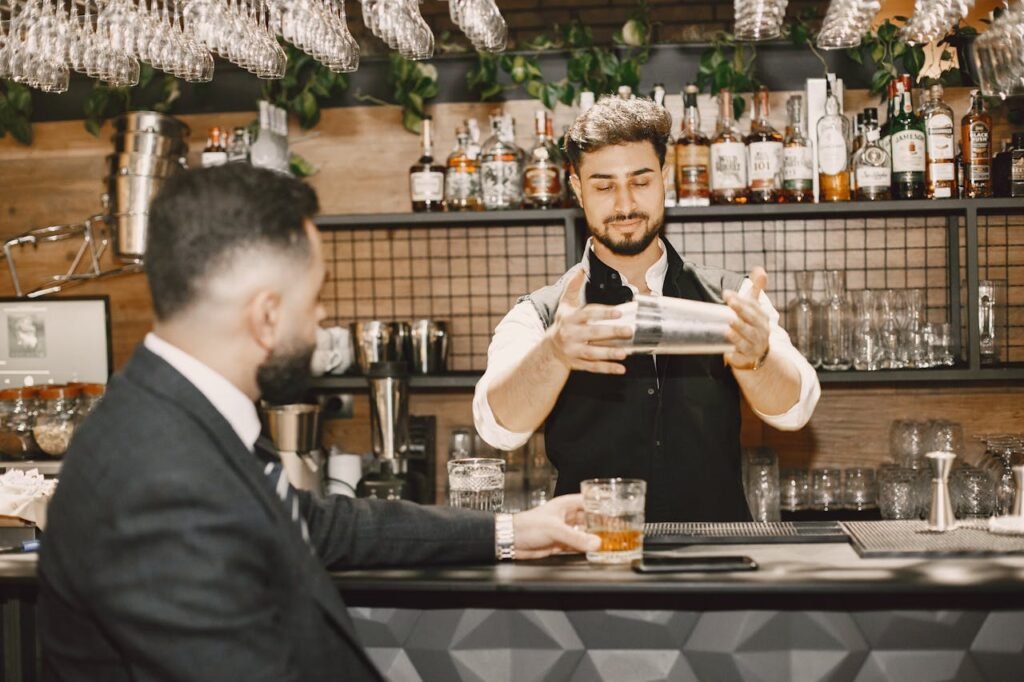 Bartender y cliente